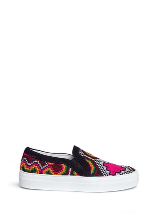 Main View - Click To Enlarge - JOSHUA SANDERS - 'Namibia' tribal embroidered slip-on sneakers