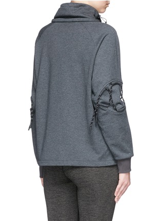 Back View - Click To Enlarge - PARTICLE FEVER - Reflective lace-up cotton sweatshirt