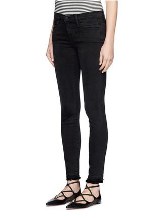 Front View - Click To Enlarge - FRAME - Le Skinny de Jeanne' frayed cuff skinny jeans