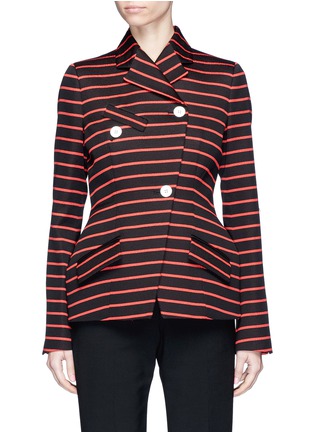 Main View - Click To Enlarge - PROENZA SCHOULER - Striped jacquard double-breasted blazer