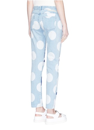 Back View - Click To Enlarge - STELLA MCCARTNEY - 'Thanks Girls' slogan embroidered polka dot print jeans