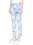 Front View - Click To Enlarge - STELLA MCCARTNEY - 'Thanks Girls' slogan embroidered polka dot print jeans