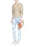 Figure View - Click To Enlarge - STELLA MCCARTNEY - 'Thanks Girls' slogan embroidered polka dot print jeans