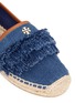 Detail View - Click To Enlarge - TORY BURCH - 'Shaw' tiered fringe denim espadrilles