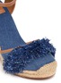 Detail View - Click To Enlarge - TORY BURCH - 'Shaw' fringe denim espadrille wedges