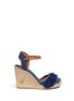 Main View - Click To Enlarge - TORY BURCH - 'Shaw' fringe denim espadrille wedges