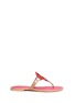 Main View - Click To Enlarge - TORY BURCH - 'Miller' fringed logo leather thong sandals