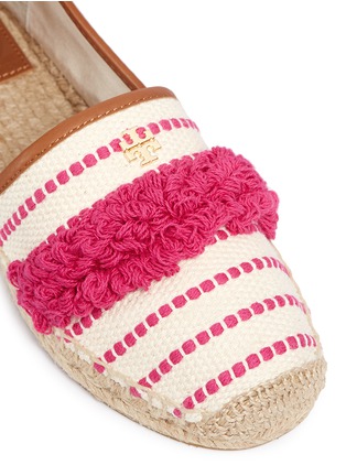 Detail View - Click To Enlarge - TORY BURCH - 'Shaw' towelling fringe stripe tweed espadrilles