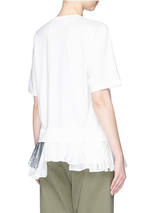 Back View - Click To Enlarge - MUVEIL - Colourblock pleated hem T-shirt