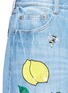 Detail View - Click To Enlarge - MUVEIL - 'Swilling Fruit Wine' embellished embroidery denim skirt