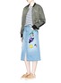 Figure View - Click To Enlarge - MUVEIL - 'Swilling Fruit Wine' embellished embroidery denim skirt