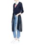 Figure View - Click To Enlarge - MUVEIL - Extended tulle skirt cardigan