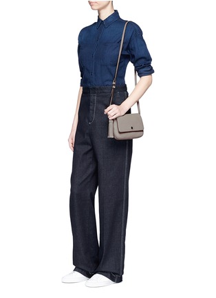 Figure View - Click To Enlarge - ELIZABETH AND JAMES - 'Cynnie' flap front leather crossbody bag