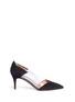 Main View - Click To Enlarge - VALENTINO GARAVANI - PVC panel ruched suede pumps