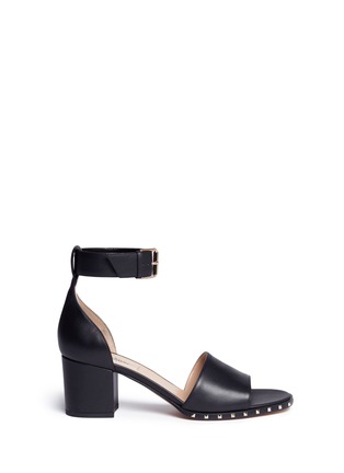 Main View - Click To Enlarge - VALENTINO GARAVANI - 'Soul Rockstud' block heel leather sandals