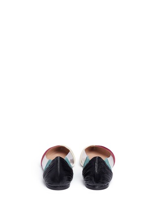 Back View - Click To Enlarge - VALENTINO GARAVANI - Clear PVC ruched leather skimmer flats