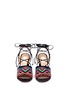 Front View - Click To Enlarge - VALENTINO GARAVANI - 'Native Couture' beaded suede lace-up sandals