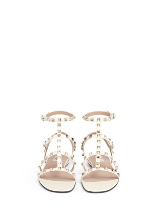 Front View - Click To Enlarge - VALENTINO GARAVANI - 'Rockstud' caged strap leather sandals