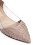 Detail View - Click To Enlarge - VALENTINO GARAVANI - PVC panel ruched leather ballerina flats