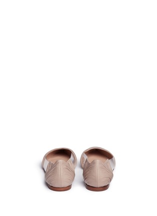 Back View - Click To Enlarge - VALENTINO GARAVANI - PVC panel ruched leather ballerina flats