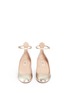 Front View - Click To Enlarge - VALENTINO GARAVANI - 'Tan-Go' ankle strap mirror leather pumps