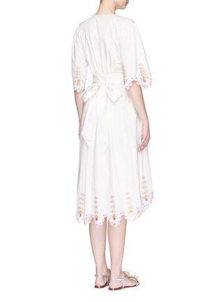 Back View - Click To Enlarge - 68244 - 'Amour' eyelet embroidered high-low cotton dress