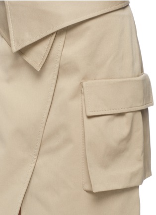 Detail View - Click To Enlarge - MONSE - Foldover waist cotton canvas wrap skirt