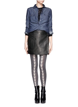 Figure View - Click To Enlarge - HANSEL FROM BASEL - Chevron stripe dotted tights
