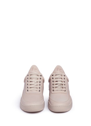 Front View - Click To Enlarge - FILLING PIECES - 'Monotone Space' leather low top sneakers