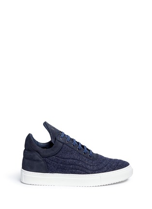 Main View - Click To Enlarge - FILLING PIECES - 'Low Top' nubuck leather trim quilted wool sneakers