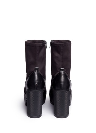 Back View - Click To Enlarge - ATELJÉ 71 - 'Alva' neoprene panel calfskin leather platform boots