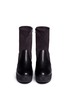 Front View - Click To Enlarge - ATELJÉ 71 - 'Alva' neoprene panel calfskin leather platform boots
