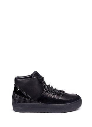 Main View - Click To Enlarge - ATELJÉ 71 - 'Gabbi' high top mix leather sneakers