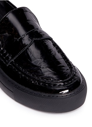 Detail View - Click To Enlarge - ATELJÉ 71 - 'Idun' crinkled patent leather sneaker loafers