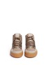 Front View - Click To Enlarge - ATELJÉ 71 - 'Gabbi' high top mix leather sneakers