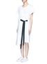 Front View - Click To Enlarge - FFIXXED STUDIOS - Tie front cotton poplin dress
