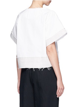 Back View - Click To Enlarge - FFIXXED STUDIOS - Frayed edge colourblock cropped twill top