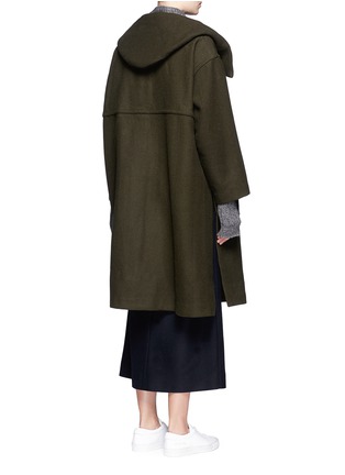 Back View - Click To Enlarge - FFIXXED STUDIOS - 'Open Space' high side split hooded coat