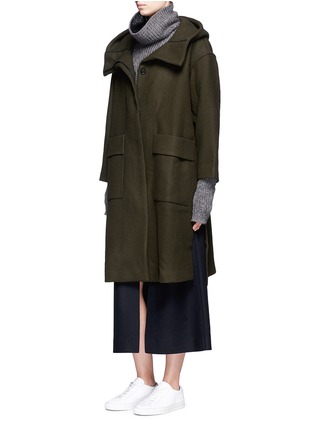 Figure View - Click To Enlarge - FFIXXED STUDIOS - 'Open Space' high side split hooded coat