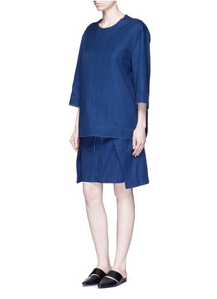 Figure View - Click To Enlarge - FFIXXED STUDIOS - 'Zoe' front wrap cotton-tencel skirt