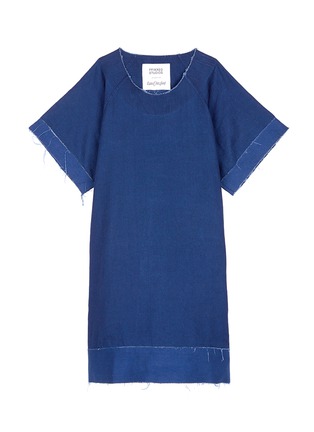 Main View - Click To Enlarge - FFIXXED STUDIOS - Frayed edge cotton-tencel unisex dress