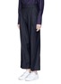 Front View - Click To Enlarge - FFIXXED STUDIOS - Pleated wide leg wool blend trousers