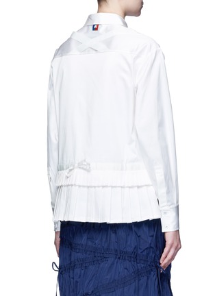 Back View - Click To Enlarge - ANGEL CHEN - Pleated hem grosgrain ribbon utility shirt