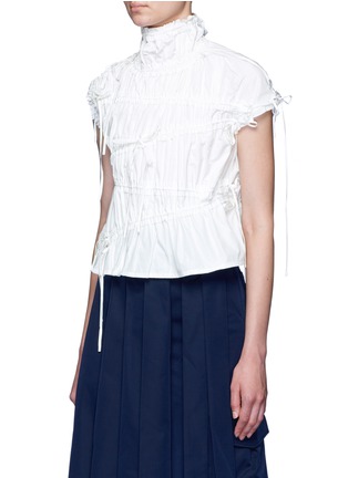 Front View - Click To Enlarge - ANGEL CHEN - Drawstring gathered turtleneck top