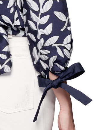 Detail View - Click To Enlarge - ANGEL CHEN - Bishop sleeve jacquard kimono top