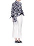 Figure View - Click To Enlarge - ANGEL CHEN - Bishop sleeve jacquard kimono top