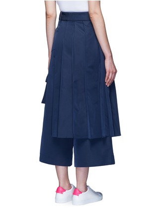 Back View - Click To Enlarge - ANGEL CHEN - 'Kendo' pleated wrap front wide leg trousers