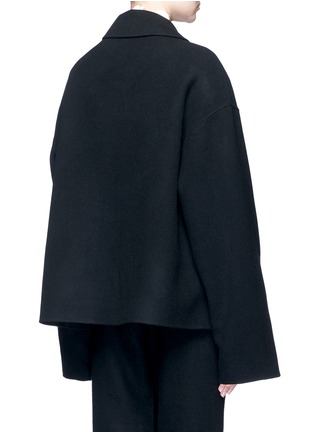 Back View - Click To Enlarge - SHUSHU/TONG - Ruffle trim felted virgin wool blend coat