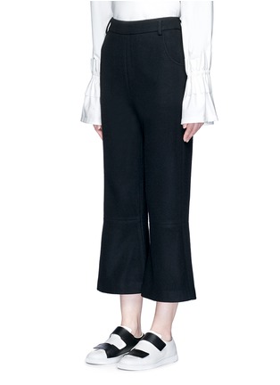 Front View - Click To Enlarge - SHUSHU/TONG - Felted wool blend cropped bell bottom pants