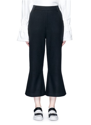 Main View - Click To Enlarge - SHUSHU/TONG - Felted wool blend cropped bell bottom pants